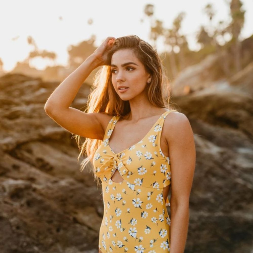 NWT Pink Desert One Piece Swimsuit in Mustard Daisy *Never Worn*